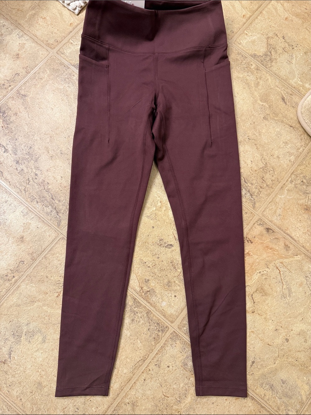 Danskin Women’s High-Waist Leggings in Plum/Burgundy